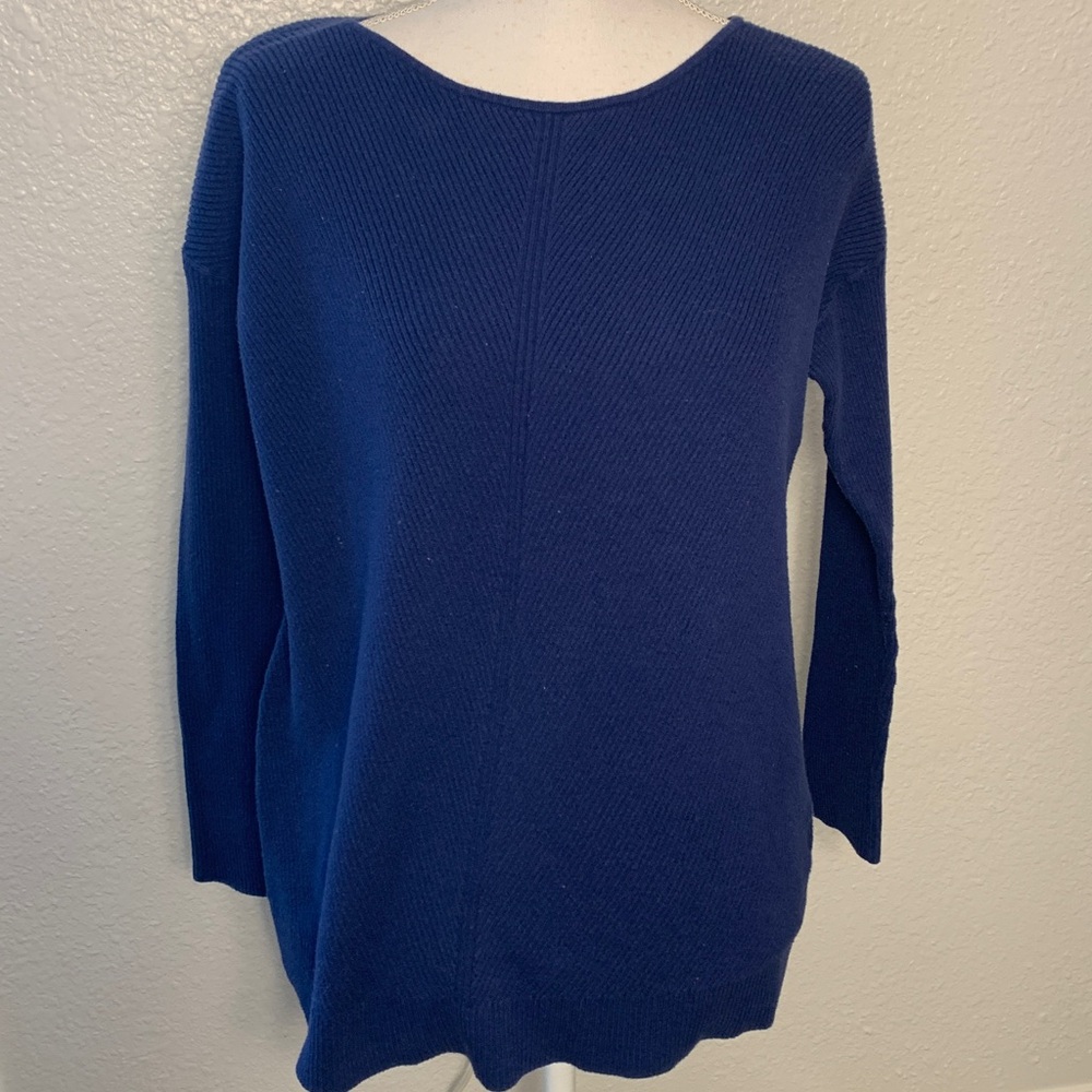 Banana Republic Bright Navy Knit sweater size medium - Picture 1 of 9